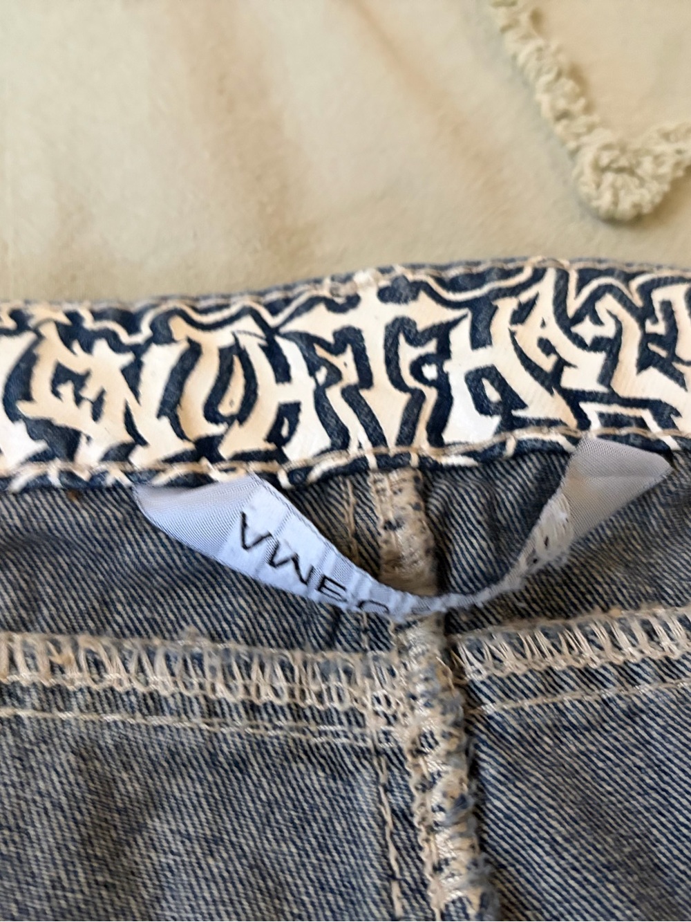 Ambush Men Ninth Hall Ambush Crosses Baked Medium Blue Wash Loose Fit Jeans. - Picture 10 of 13